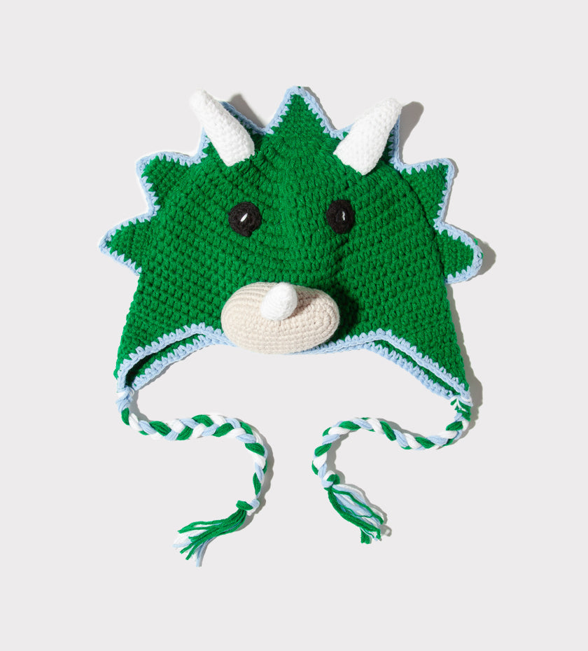 Green Triceratops Hat