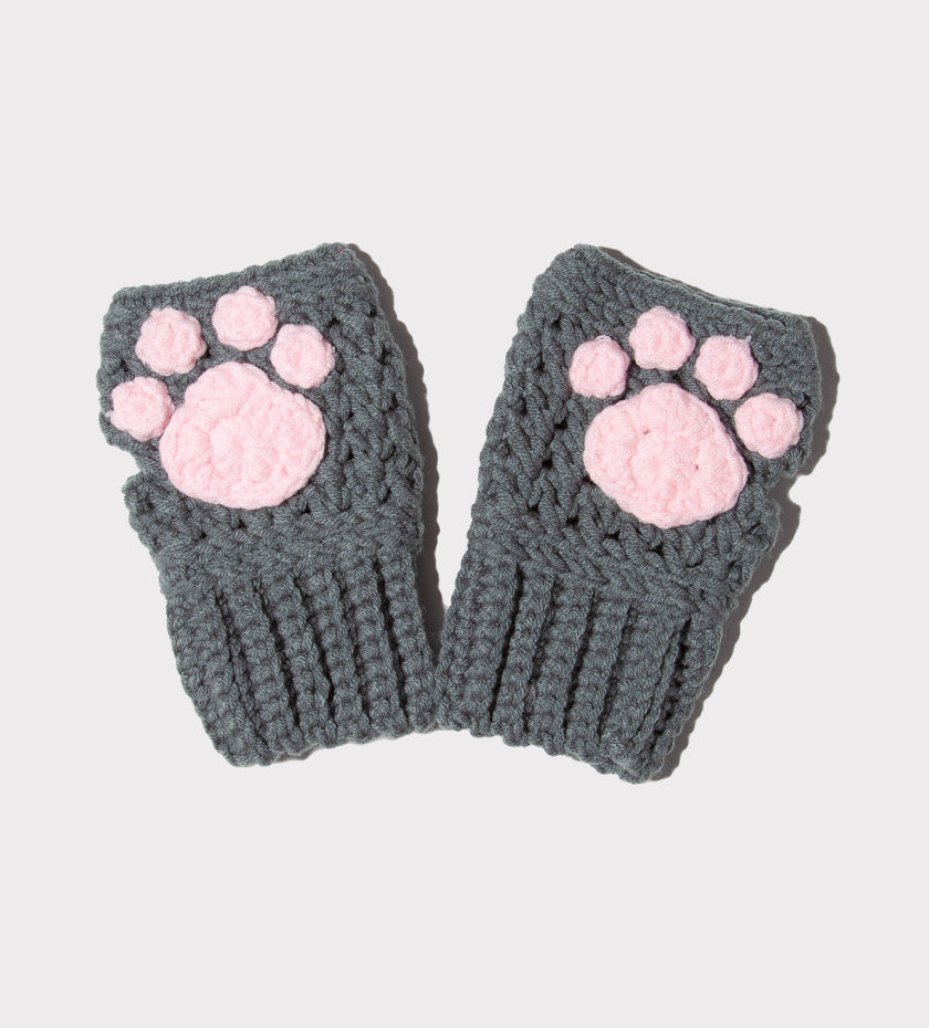 Grey Kitty Gloves