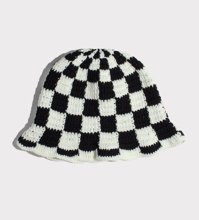 Black and White Checkered Bucket Hat