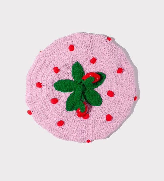 Strawberry Cake Newsboy Hat