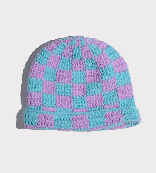 Cotton Candy Checkered Beanie