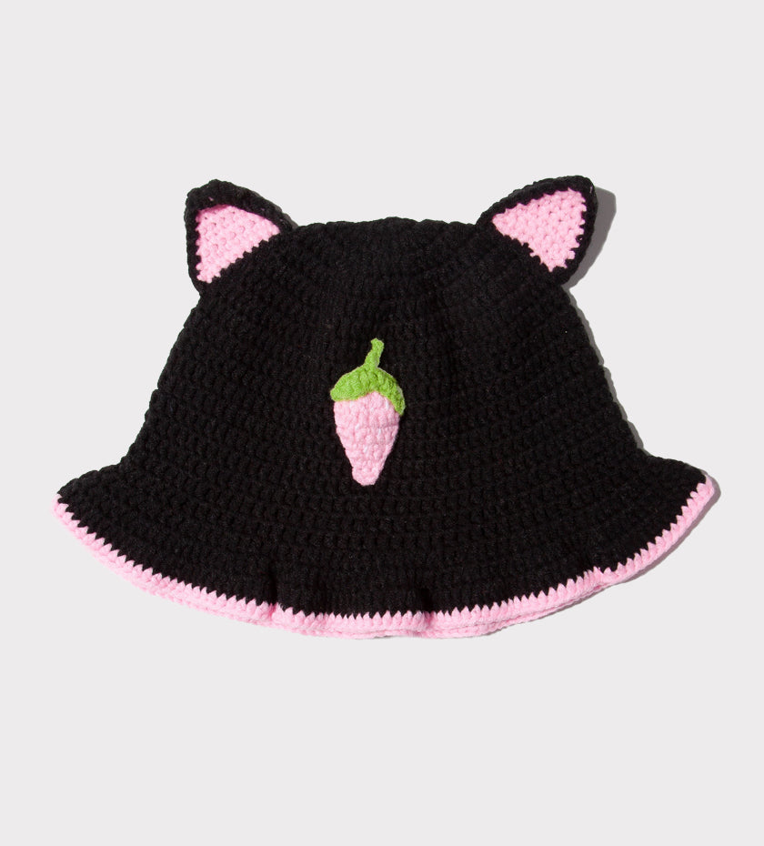 Strawberry Kitty Bucket Hat